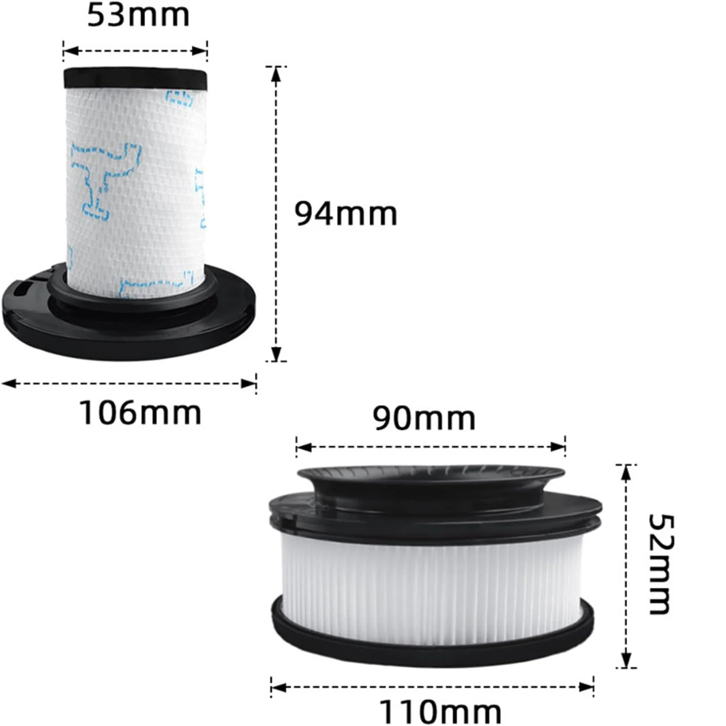 Vacuum cleaner filter assembly with washable  for Rowenta ZR009007/ZR009008 X Force Flex 11.60/12.60/14.60/15.60/RH98xx/RH99xx