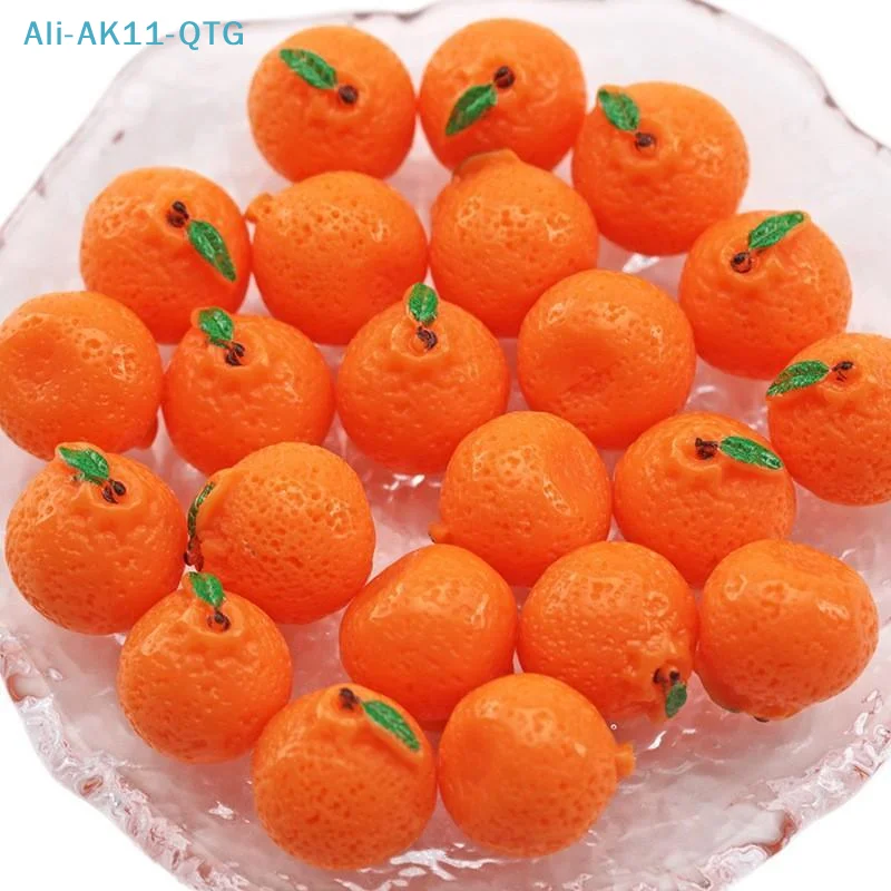 Hot 5pcs Mini Orange Tangerine Orange Model Realistic Miniature Fruit DIY Food Accessories Scene Handmade Desktop Decor Props