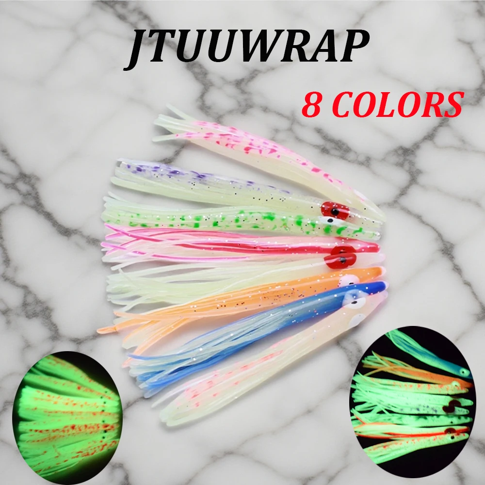JTUUWRAP إبرة على شكل طعم الحبار مضيئة الطعم الاصطناعي كبير الحبار الطعم الناعم ، أحمر/أبيض/أخضر الحبار تنورة الصيد إغراء #1