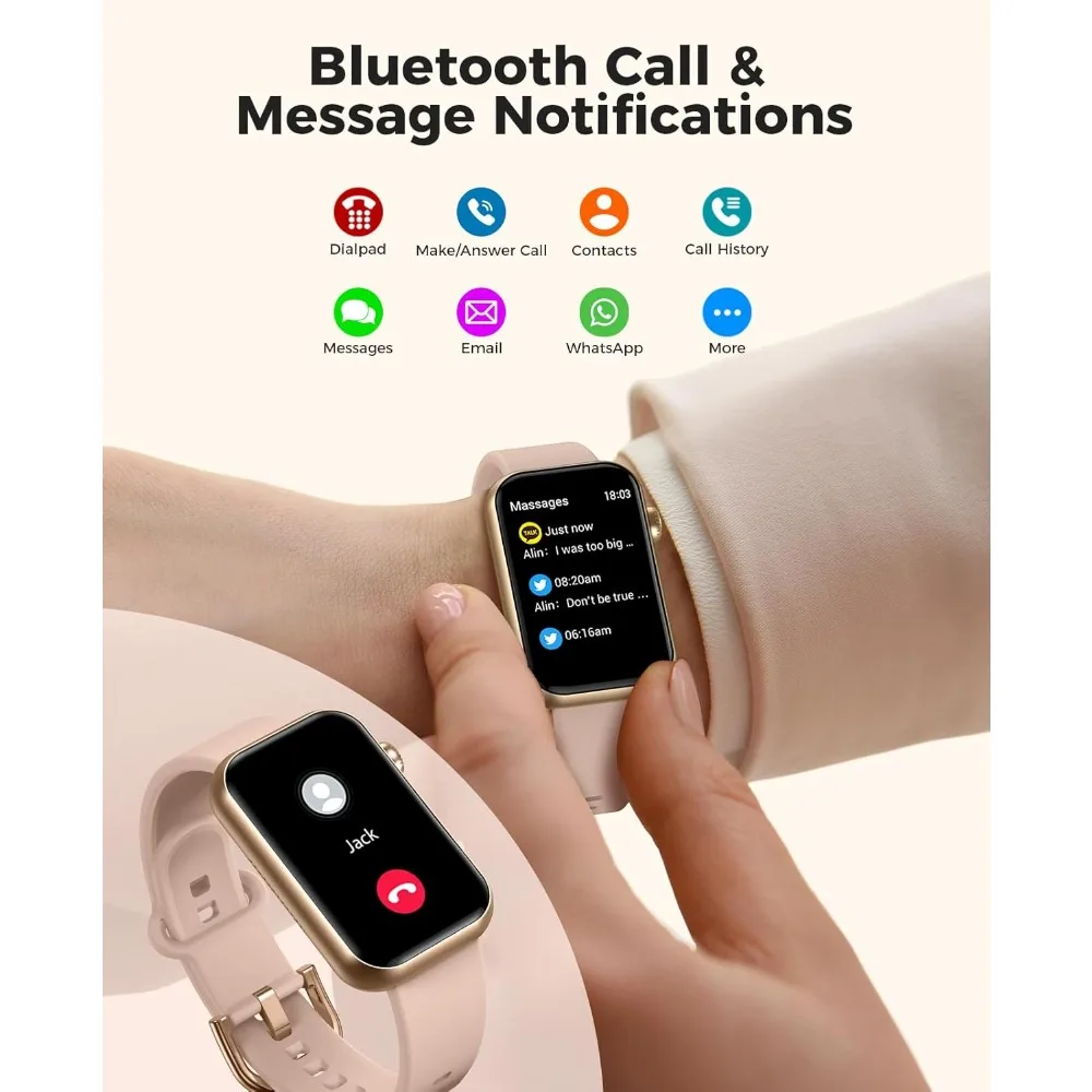 

Smart Watch Fitness Tracker (Answer/Make Calls), 24/7 Heart Rate Spo2 Blood Pressure Monitor Sleep Tracker