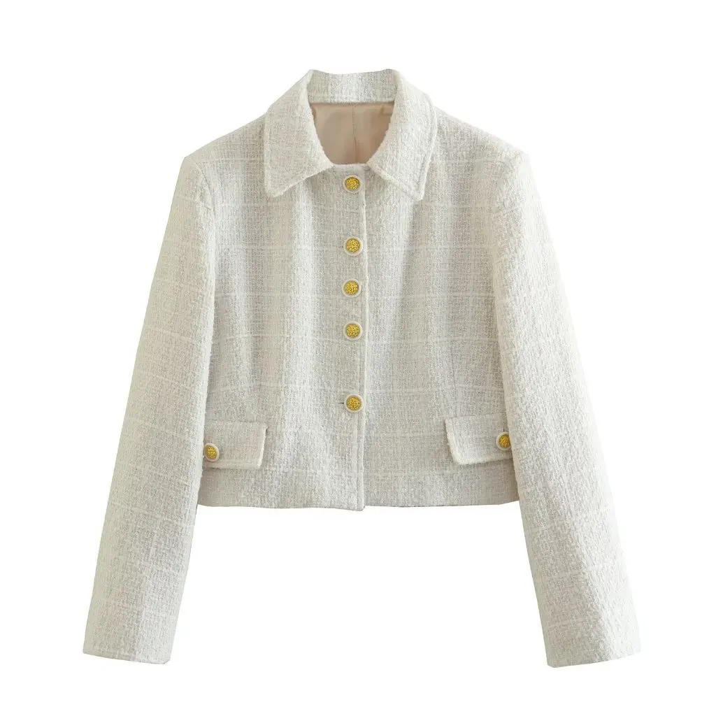 

Fashion European And American Textured Short Style Casual Suit Jacket for Women Spring New Clothing