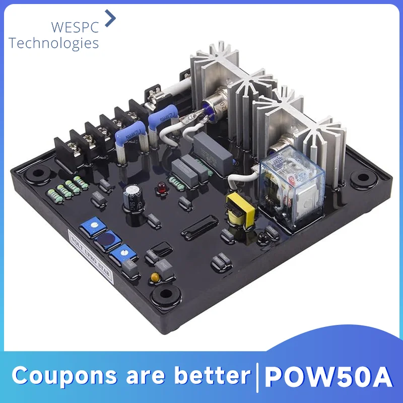 Universal POW50A AVR 30A Automatic Voltage Regulator for Brush and Brushless Generator Stabilizer Control Adjuster Module Parts