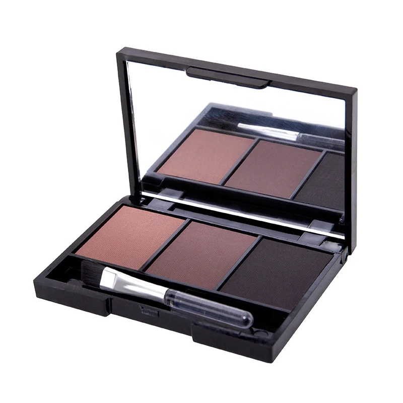 3 Color Eyebrow Powder Palette Cosmetic Brand Eye Brow Enhancer Professional Waterproof Makeup Eye Shadow With Brush Mirror Box