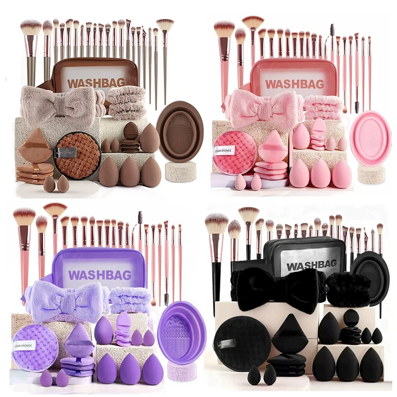 Multi-Piece Beauty Blender Set, Wet & Dry Makeup Sponge for Flawless Foundation, Cosmetic Blending Tool Kit
