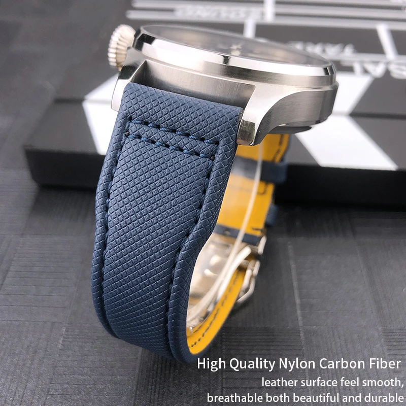 High quality Calfskin Leather Nylon 20mm 21mm 22mm Watch strap for IWC Pilot SPITFIRE MARK18 Portofino TOP GUN IW3777 Watchband