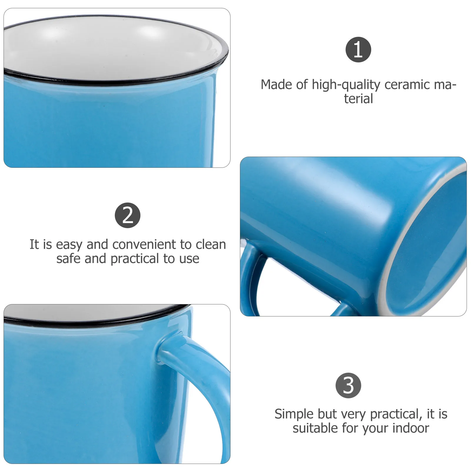 

Ceramic Vintage Tea Cup Home Mug for Coffee Tea Milk Hot Chocolate Easy Clean Multifunctional Indoor Outdoor Use