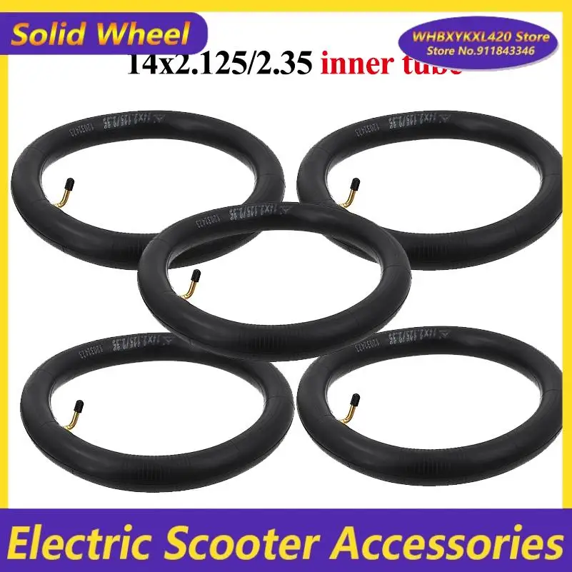

14x2,125/2,35 резиновая внутренняя трубка с изогнутым стержнем клапана для велосипедных шин, аксессуары для деталей электрического велосипеда