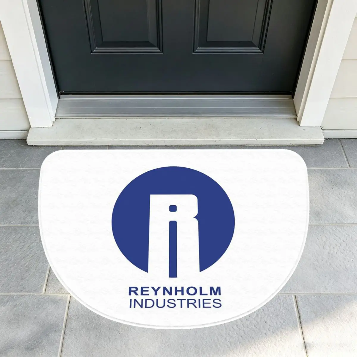 Reynholm Industries Soft Flannel Half Round Doormat Non Slip Bathroom Mat Absorbent Floor Carpet for Living Room