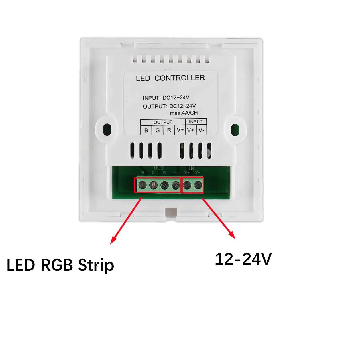86-Type Touch Glass Panel LED Controller - RGB Dimmer for Strips & Panels