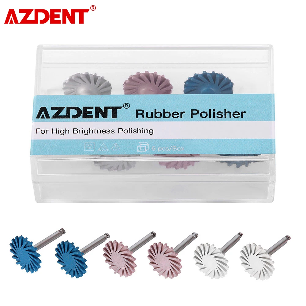 6pcs/Box AZDENT Dental Composite Polishing Diamond System RA Disc 14mm Wheel Applicable on Composite Ceramic Zircon