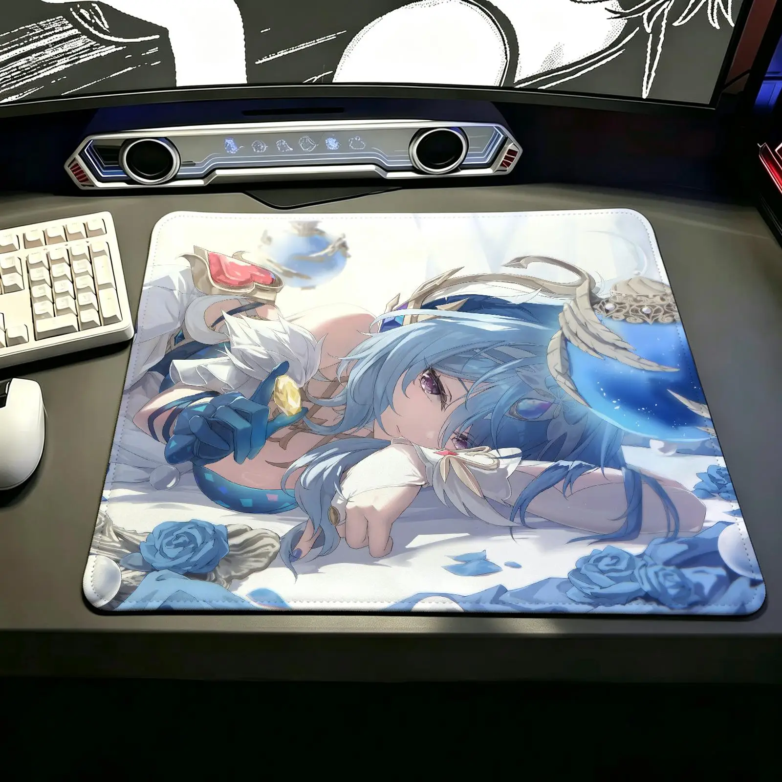 Genshin Impact Odette S/M/L Gaming Mat,Reinforced Stitched Edge,Portable Non‑Slip Pad for Laptop Office & E‑Sports Game Play