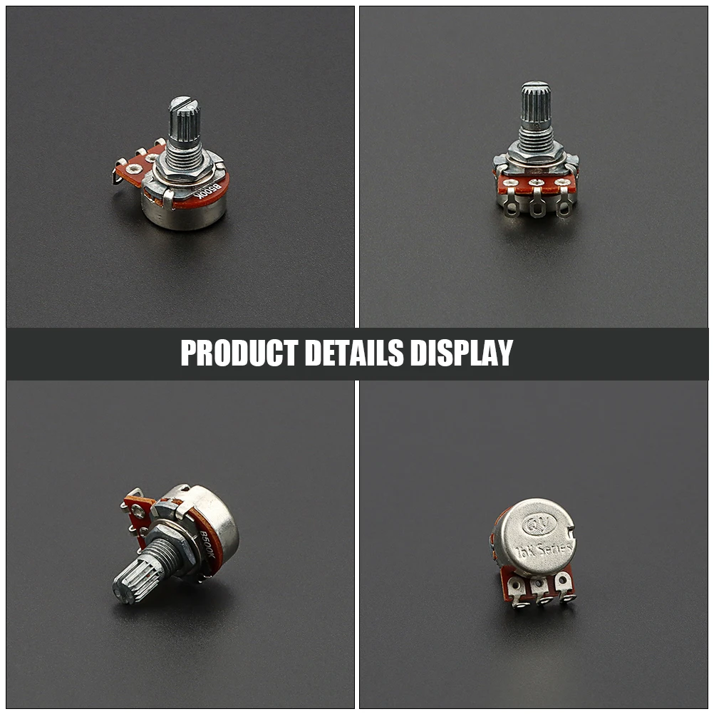 

Potentiometer Linear Button Volume Control 500k Small for Guitar Solid Shaft Mini Variable Resistor Number
