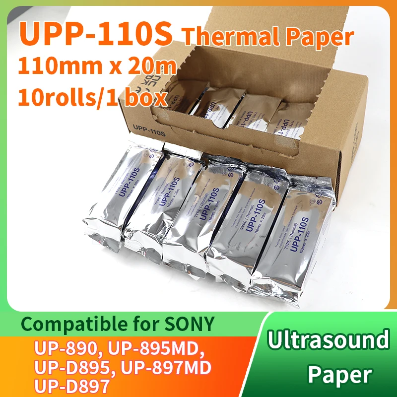 10 rolls UPP-110S Thermal Paper Smooth Ultrasound Printer Paper Compatible For Sony UP-890 UP-895MD UP-D895 UP-897MD UP-D897
