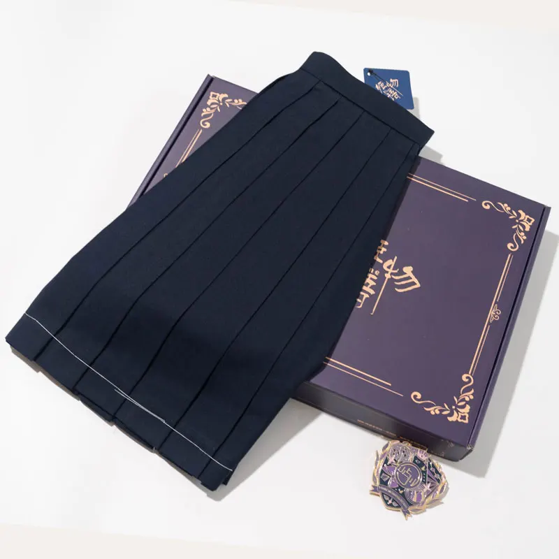 

JK orm Sle Pleated Skirt Large Size A-Line And Maxi aduation Skirts High Waist Pure Color Polyester Viscose Blend