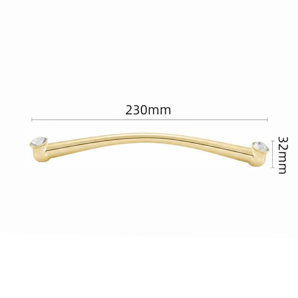Zinc Alloy Cabinet Handles Gold Finish Crystal Accent Drawer Pulls Light Luxury Style Screws Included Wardrobe Handles