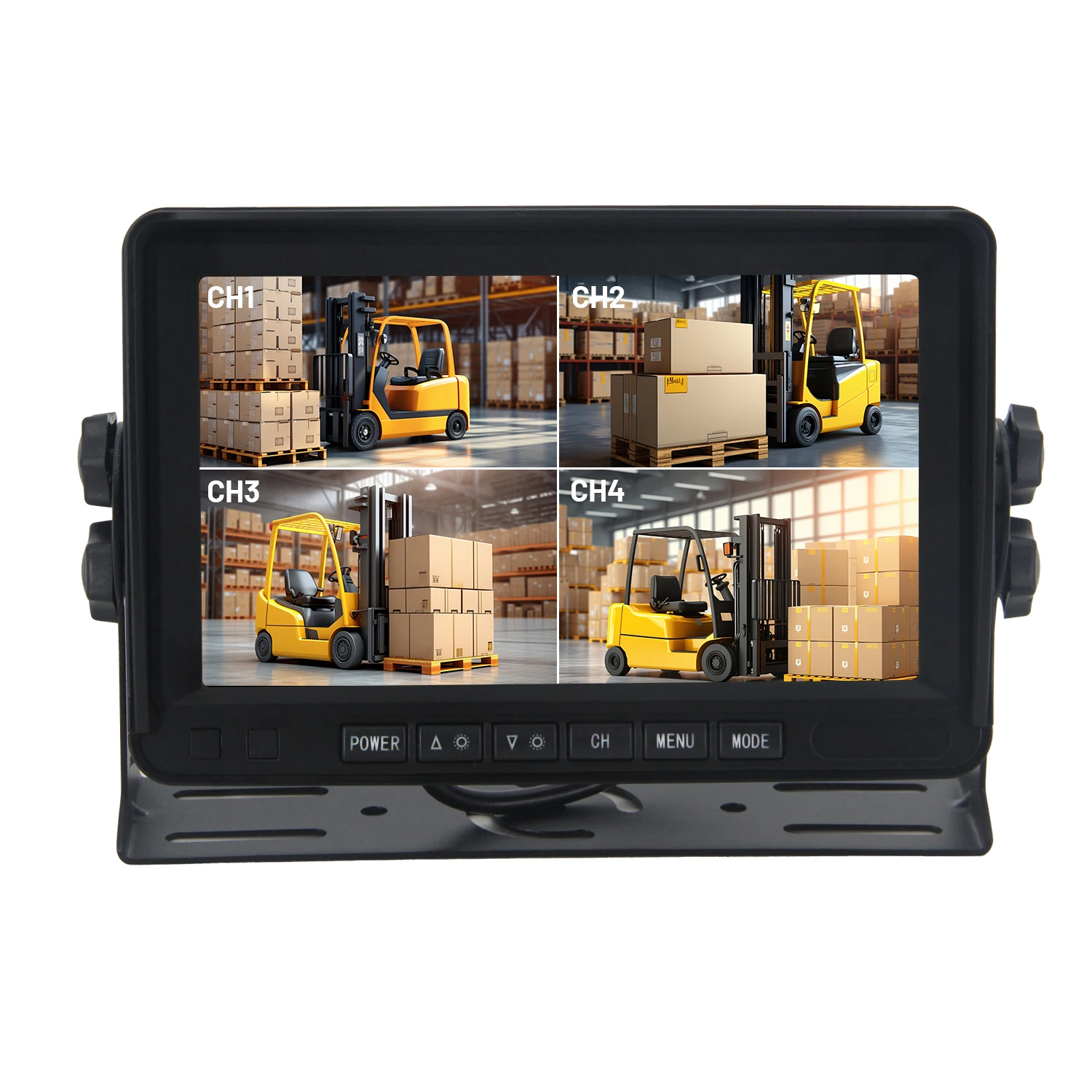 hit product7-inch 4CH Waterproof Truck Rear View Camera System with Around View Monitor, Top Driver Safety Backup Aid
