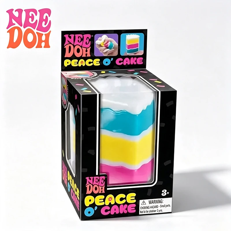 Schylling Needoh Peace O' Cake Fidget Sensory Toy TPR Super Soft Non-Toxic Anti Anxiety Squeeze Stress Autism ADHD Calm Down Toy