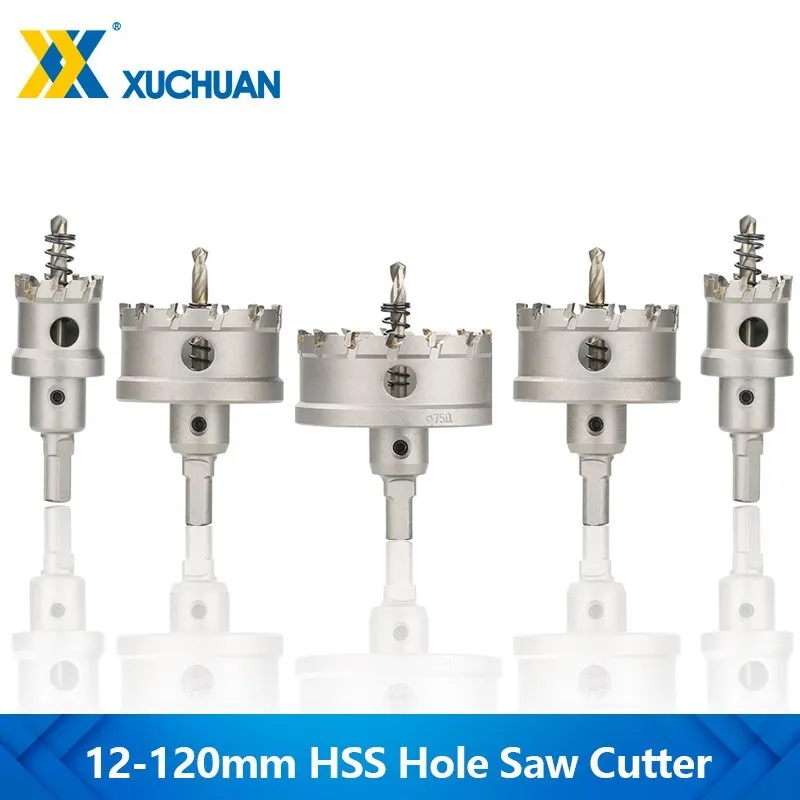 TCT Drill Bit 5A Carbide Tip Hole Saw 12-120mm Drill Bit Set Hole Saw Cutter For Stainless Steel Metal Alloy Drilling