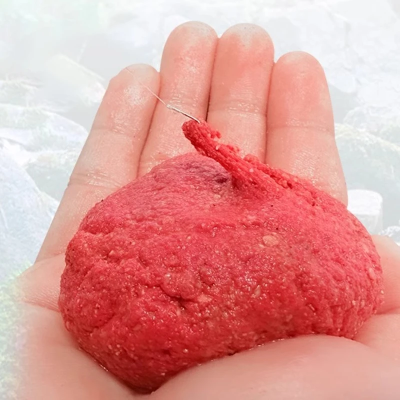 Stream Gluten Fischköder Ohne Waschformel Langanhaltender Hakenhalter Roter Maden-Lockstoff für Süßwasser Fluss See Angeln Schnellhaken – Detail 5