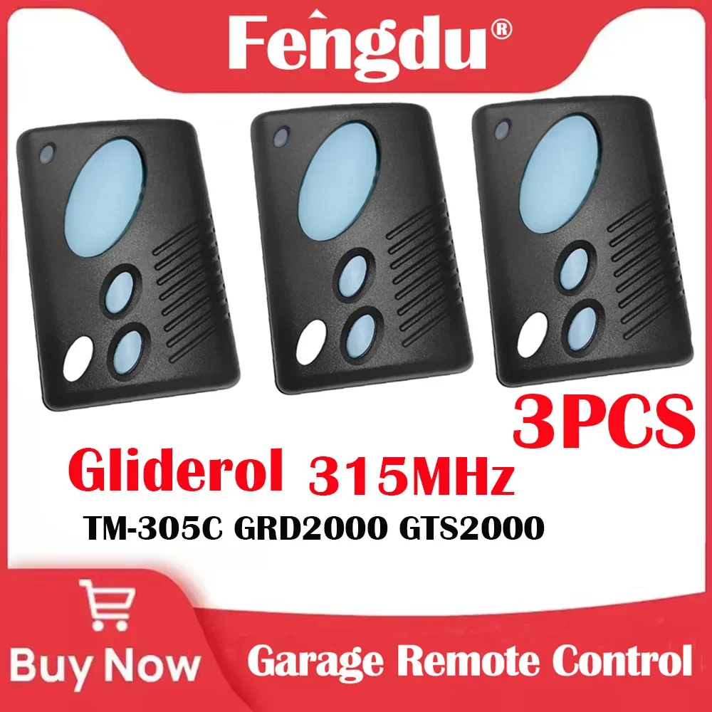 Remote Control 3PCS 315MHz Rolling Code Command Gliderol TM305C GRD2000 GTS2000 GTS Garage Door Opener Gate Transmiitter