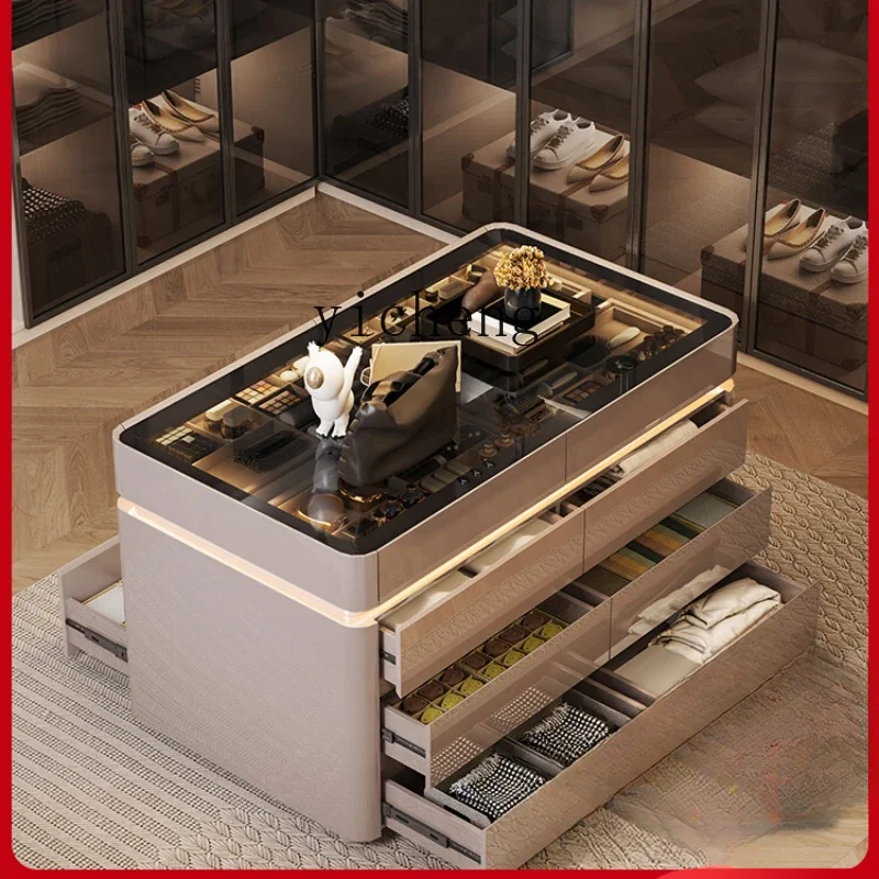 

Tqh Light Luxury Cloakroom Zhongdao Chest of Drawer Master Bedroom Storage Cabinet Modern Simple Jewelry Display Cabinet