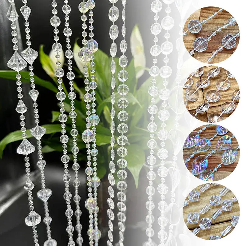 

Wedding Bead Curtain 500G Crystal String Chain for Party Stage Tree Chandelier Diy Hanging Decoration Decorative Beads