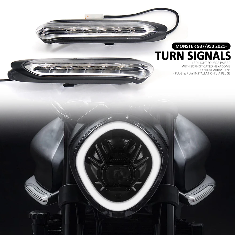 

New 2021 2022 2023 LED Turn Signals Light Flasher Lamp Indicator Motorcycle Accessories For DUCATI Monster 937 MONSTER 950