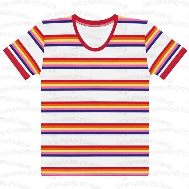 Sommerliches Max Mayfield gestreiftes Cosplay-Kostüm für Damen und Herren, lässiges TV-Charakter-inspiriertes Fan-Outfit, Strand-T-Shirt-Oberteil für Kinder – Detail 5