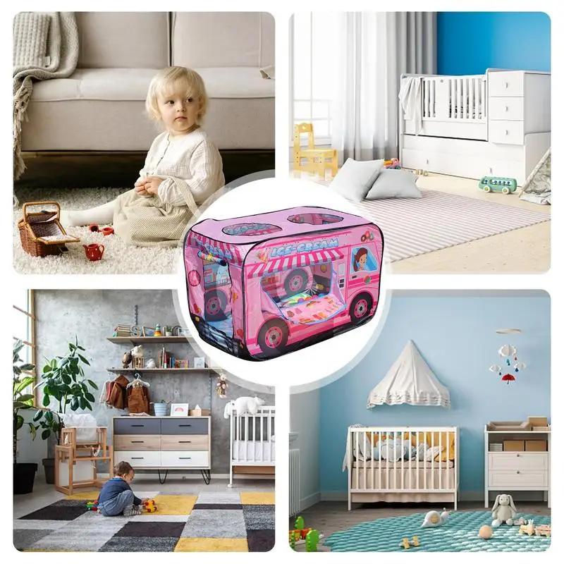 Peuter Tent Kinderen Speelhuis Indoor En Outdoor Prinses Baby Auto Thema Speelgoed Bus Vorm Opvouwbare Tent Speelgoed Voor Jongens Meisjes