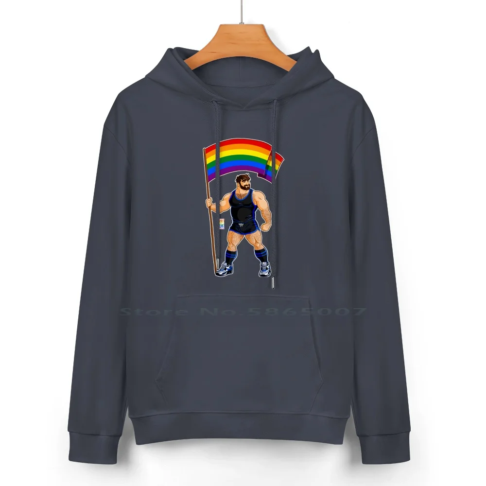 Adam Likes Pride Flag-Black Outfit Pure Cotton Hoodie Sweater 24 Colors Bobobearart Bobo Bear Bear Weekend Otter Mens Gay Art