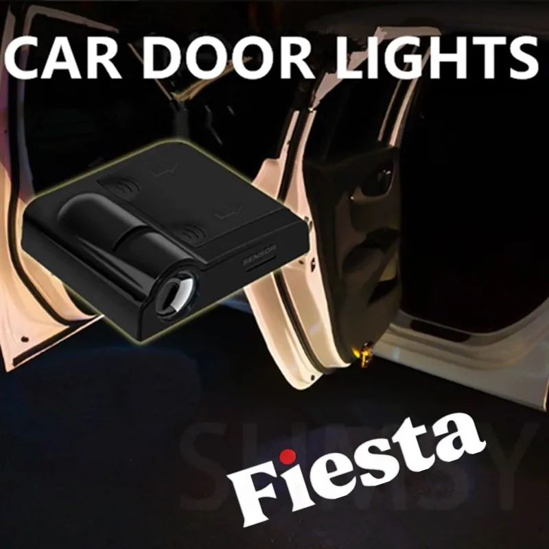 2 светодиодных проектора для дверей автомобиля, беспроводные, с эмблемой Ford Fiesta mk7 mk5 mk8 mk4 mk6 1995-2011 2012 2013-2024