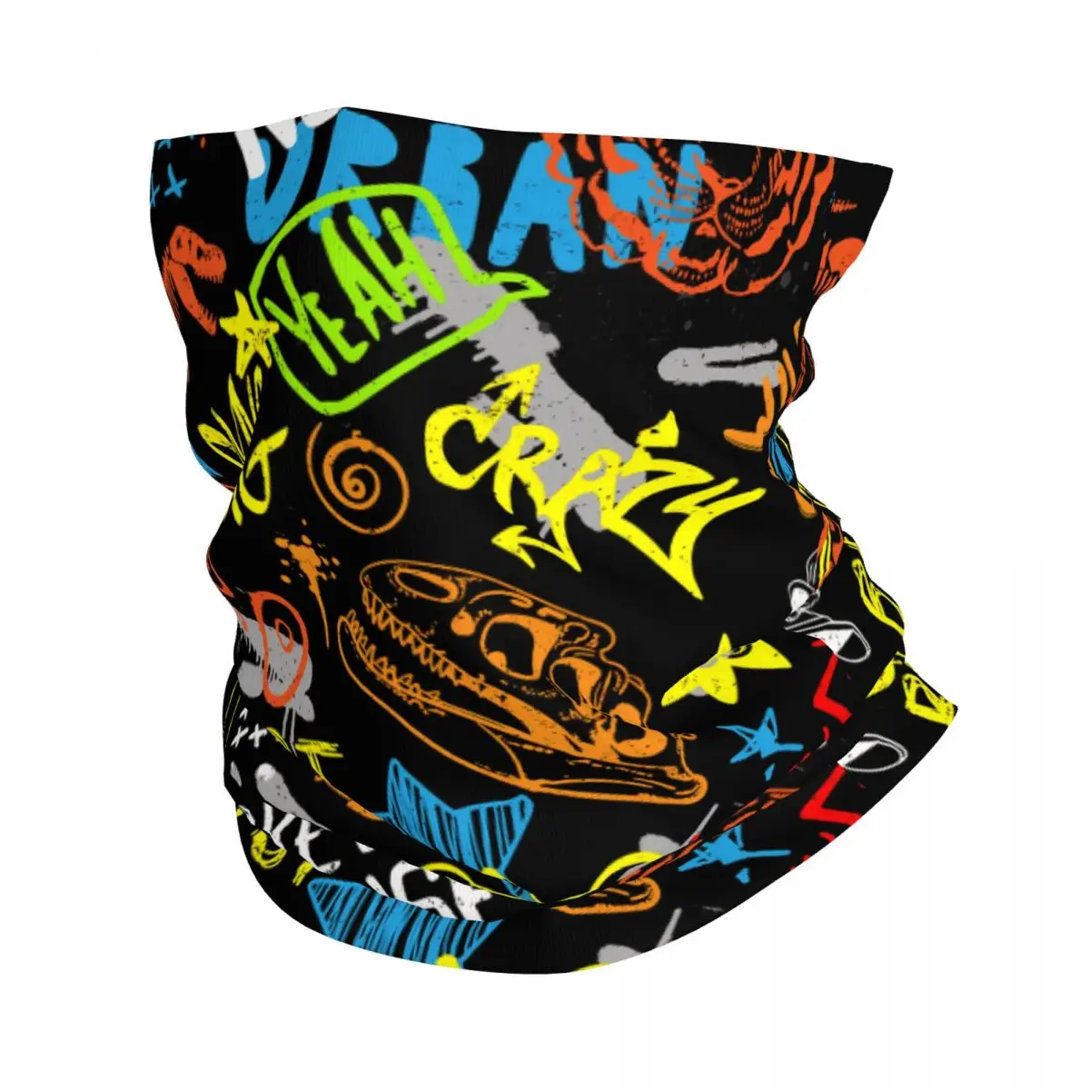 Slogans Textiles Wrapping Graffiti Art Pattern Bandana Neck Gaiter Printed Motocross Face Mask Cycling Face Mask Hiking