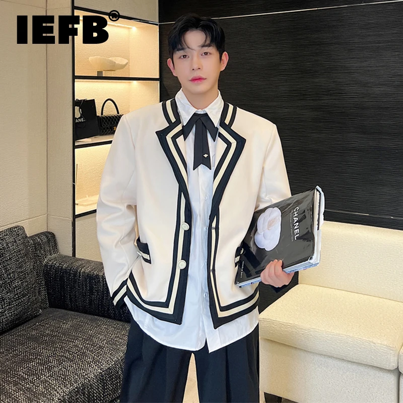 

IEFB Korean Style Suit Coat Trend Men's Fashion College Style Jacket Personality Casual Male Blazers Autumn New Clothing 9C2372