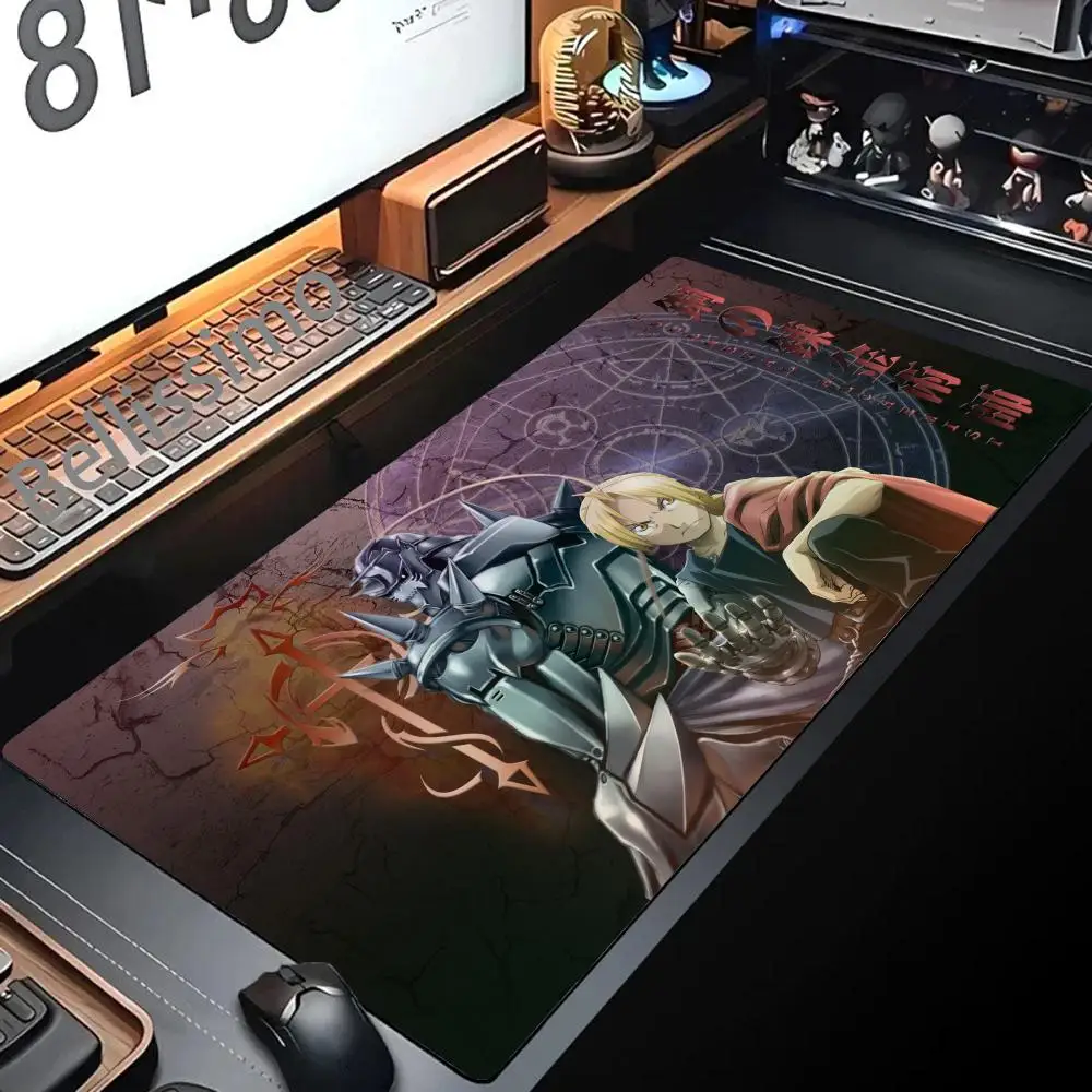 Mousepad HD Printing Computer Gamers Locking Edge Non-slip Mouse Pad Anime Fullmetal Alchemist XXL90x40cm Keyboard PC Desk Pad