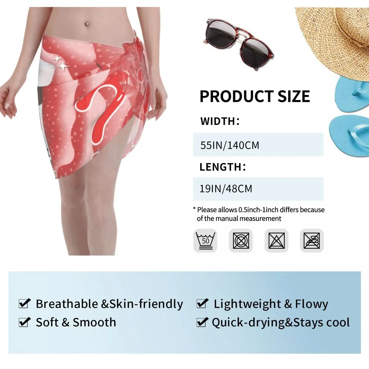 Custom N-Nutellasอร่อยสั้นSarongsชุดว่ายน้ําพิมพ์ซอสช็อกโกแลตแฟชั่นบิกินี่ห่อSheer Sarong Beach Wrap