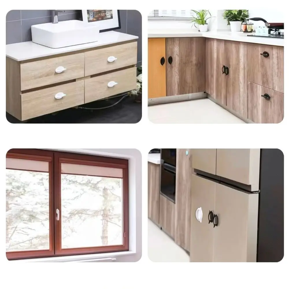 Modern Self Adhesive Pulls Punch Free Cabinet Drawer Knob Sliding Glass Door Handle Hardware For Shouli Furniture Accessory
