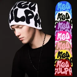 Y2K Knitting Beanies Hat Men Women Paragraph Quality Wool Cap Mea Culpa Warm Fashion Hundred Take Cold Cap for Women Hats