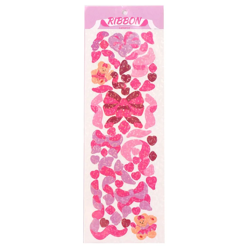 MOHAMM 1pc Bling Colorful Bow Ribbon Decorative Stickers Waterproof for Scrapbooking DIY Craft Notebook Journal Album Calendars