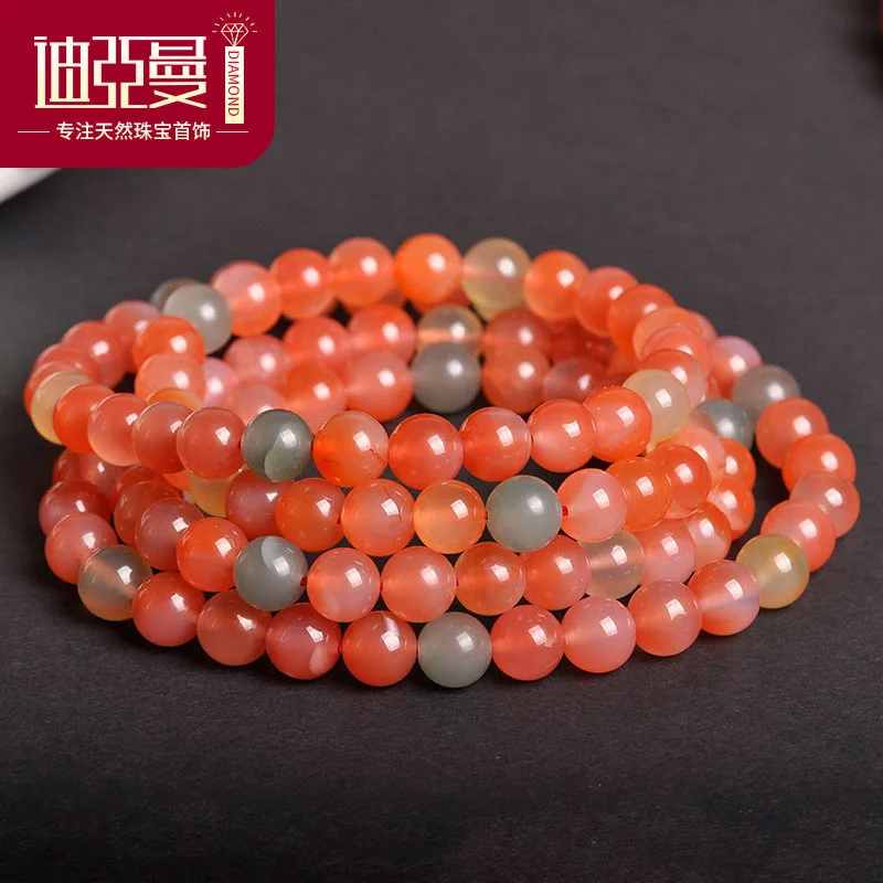 Natural Agate Bracelet 108 Candy-Colored Men's and Women's Colorful Multi-Circle