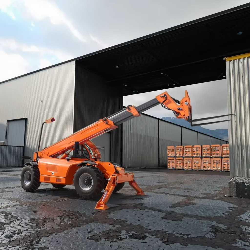 الصينية 4X4 4WD التعامل مع آلات البناء رفع رافعة شوكية 5 طن رافعة شوكية تلسكوبية تلسكوبي معالج #1