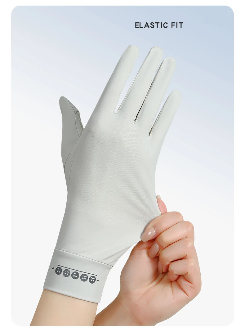 Damen Sonnenschutz-Handschuhe Sommer Fahr- und Fahrradhandschuhe mit Touchscreen-Funktion, Atmungsaktiv, Rutschfest, Flip-Top, Verlängerte Länge – Detail 7
