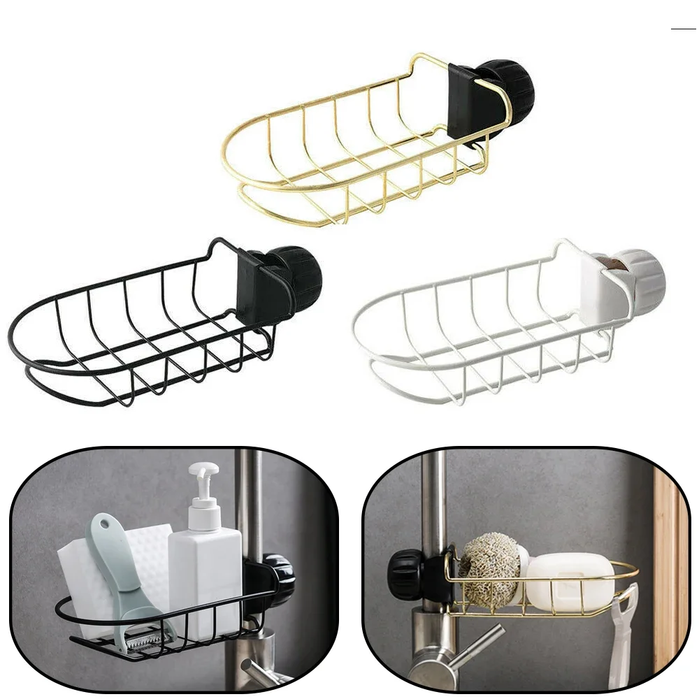 Faucet rack wash basin sink  drain basket cleaning steel ball large capacity storage basket rag rack  kitchen storage