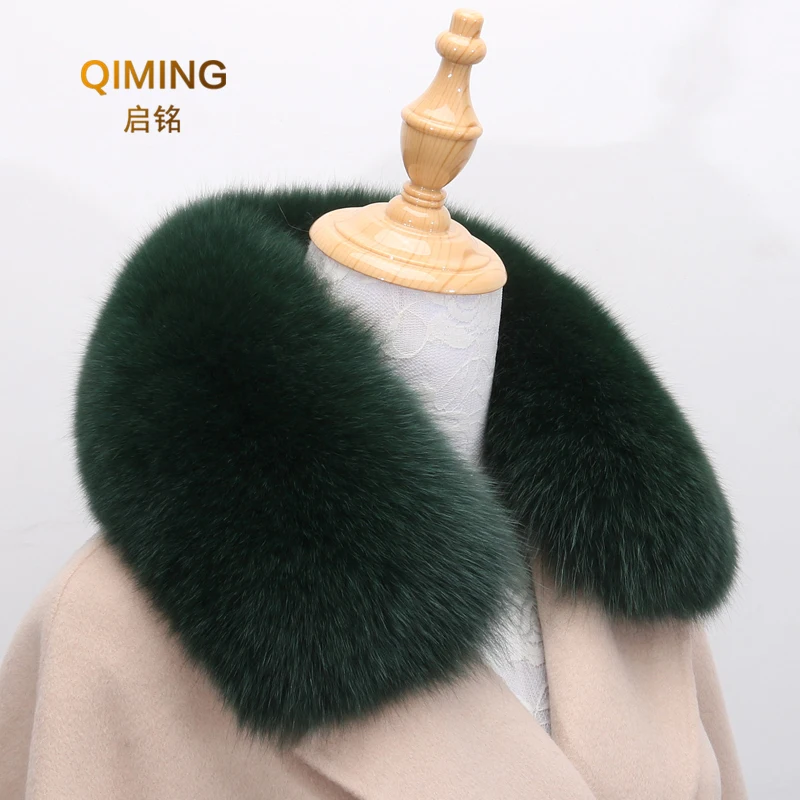 Winter Coat Women Real Fox Fur Collar Scarf Natural Fox Fur Collar For Hood Fur Scarf Warmer Fur Scarf Multicolor Scarves Collar