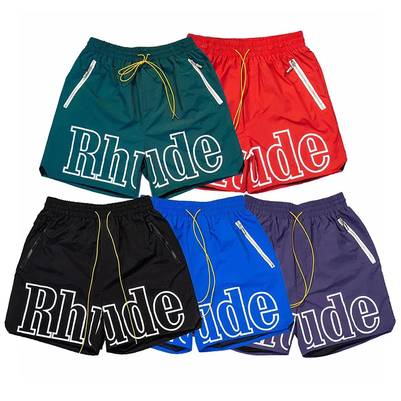 

2026 High Street Trend Casual Shorts Men Woman Letter Print Loose Breathable Light Quick Drying Rhude Sports Shorts