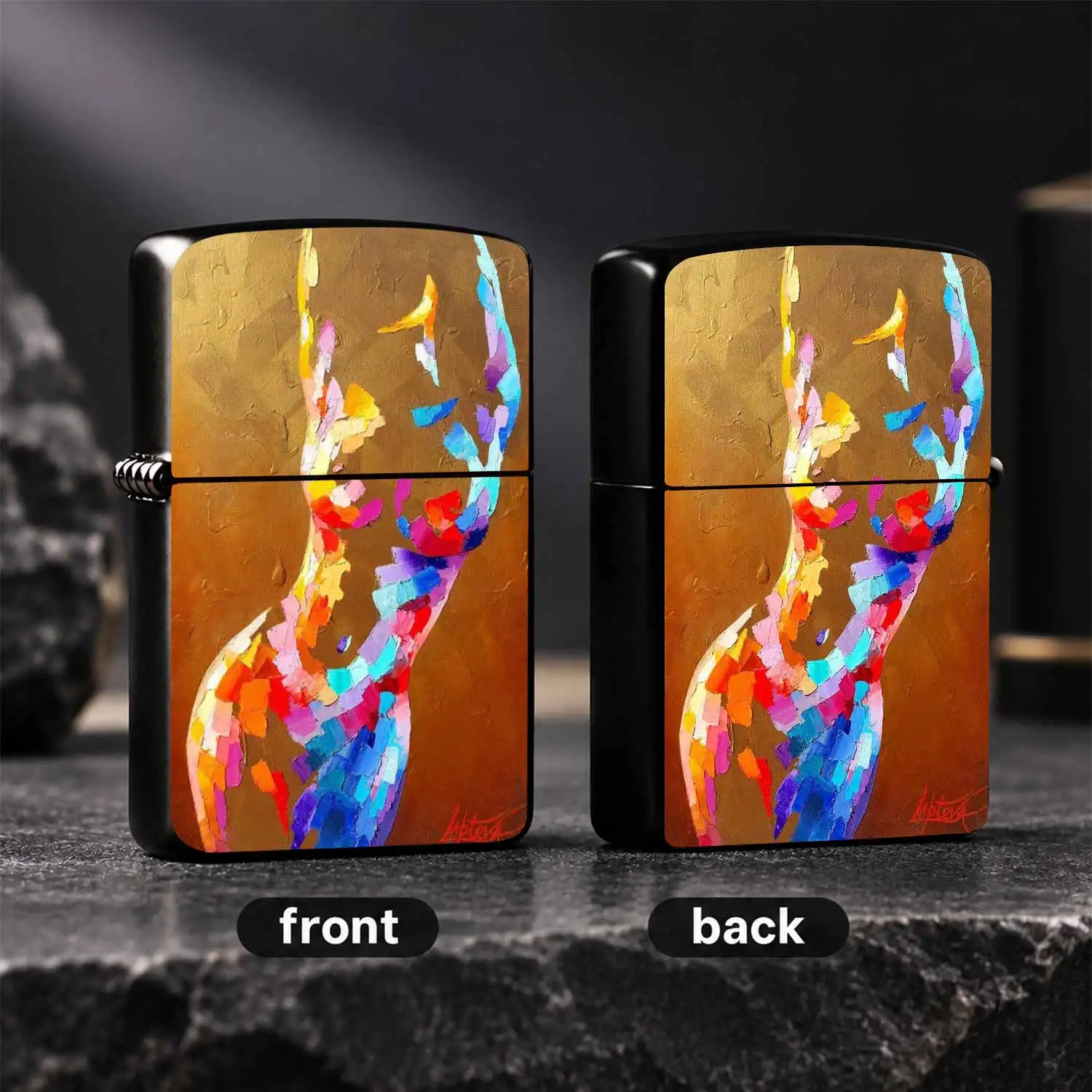 Colorful Block Dancer Art Pattern Lighter Portable Ignition Tool For Daily Use Creative Artistic Decorative Ornament Ideal Unique Present For Various Occasions Gatherings Outdoor Trips Home Display A Humorous And Interesting Lighter