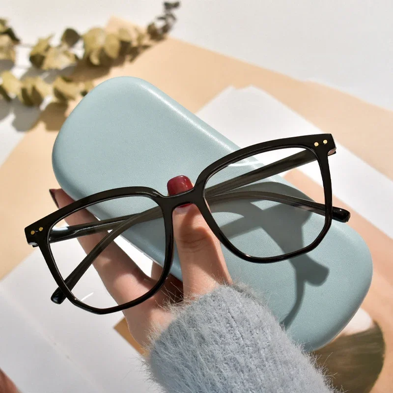 Frauen Quadratischen Rahmen Lesebrille Mode Anti-blau Weit Sicht Brillen für Männer Unisex Großen Rahmen Plus Dioptrien Brillen – Detail 6