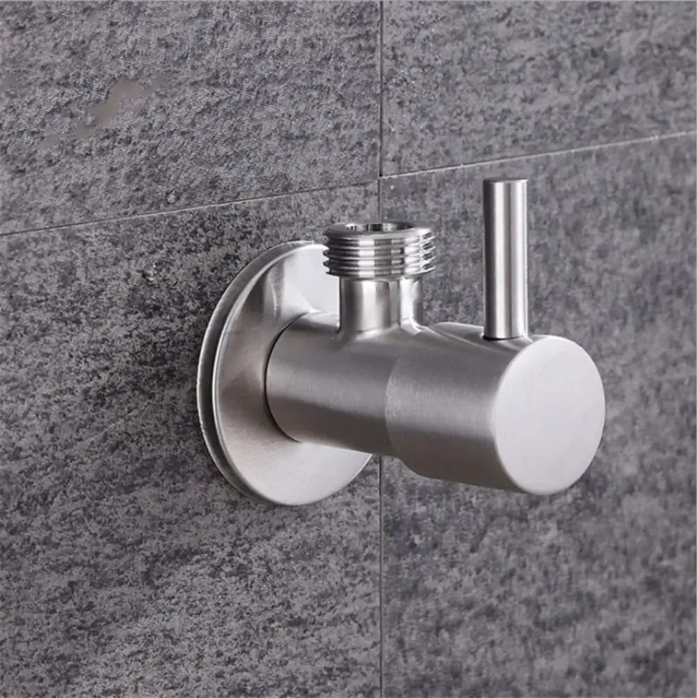 Válvula de interruptor de entrada de aço inoxidável, válvula de parada de água, rosca de torneira, válvula de ângulo de entrada de vaso sanitário, válvula triangular de cozinha