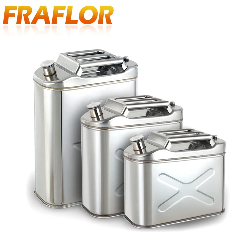 5L 10L Litres 201 Stainless Steel Fuel Tank Petrol Storage Oil Jerrycan Gas Can Car Motorcycle Truck Car Fuel-jugs with Oil Pipe