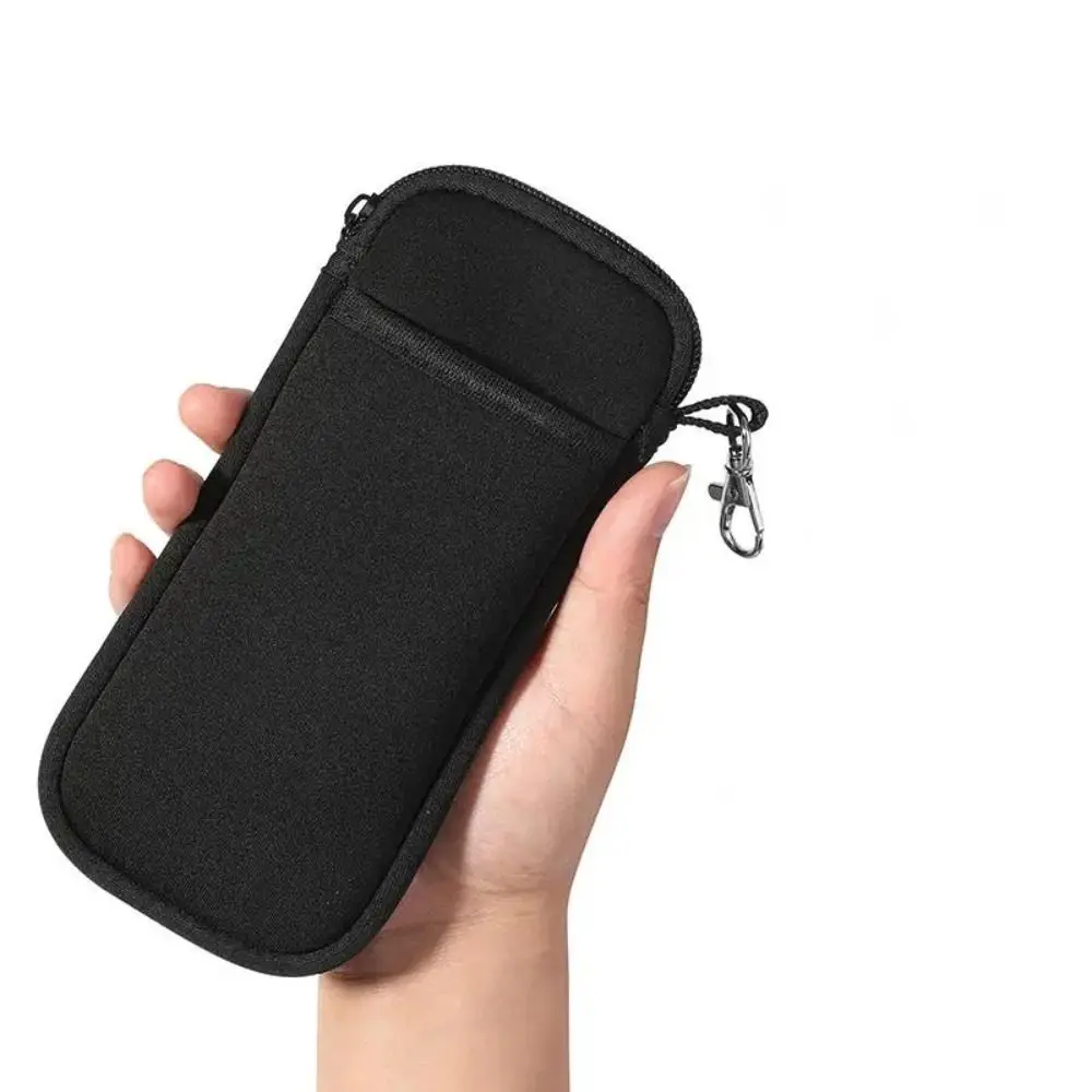 

High Quality Portable Glasses Case with Carabiner Double Pocket Sunglasses Case Durable Multi functional Zipper Eyeglass Pouch
