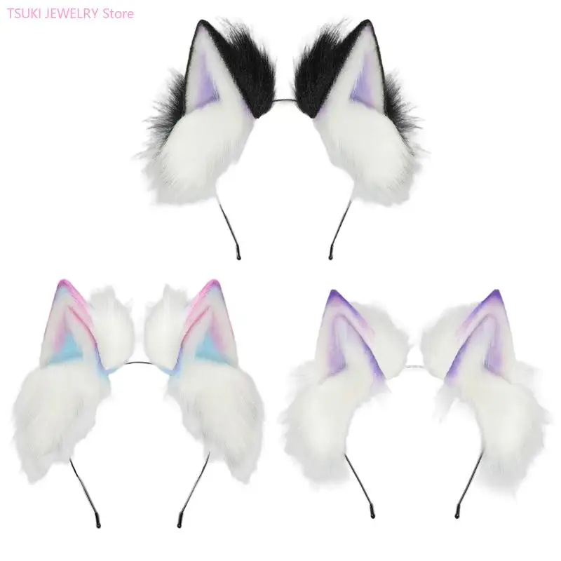 62ke cosplays antiderrapantes animais orelha headbands pelúcia hairband para mulheres adolescentes meninas